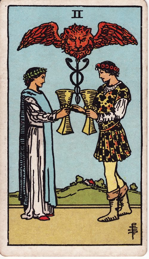 圣杯二（Two of Cups）· rider-waite
