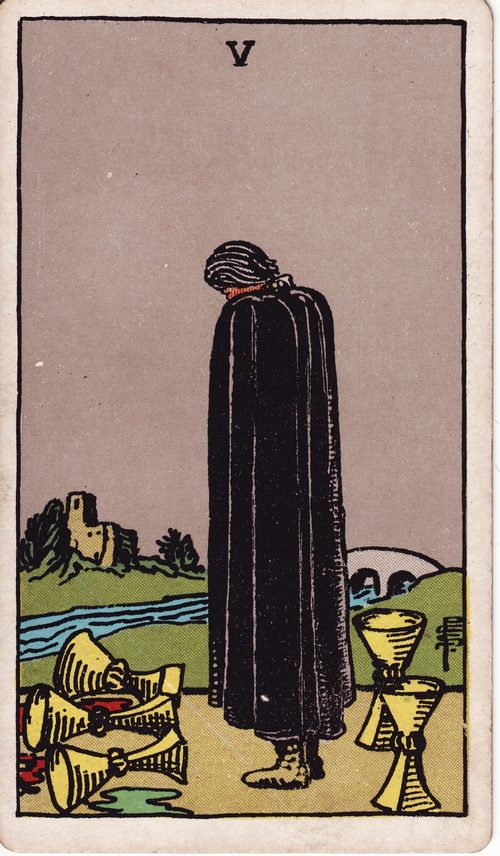 圣杯五（Five of Cups）· rider-waite