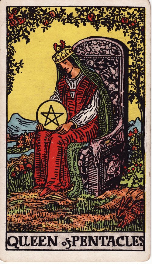 星币王后（Queen of Pentacles）· rider-waite