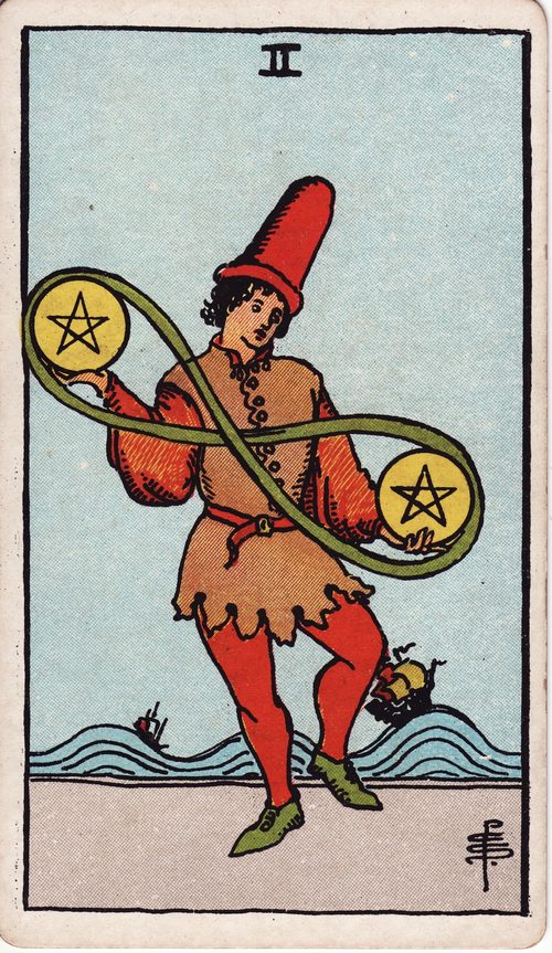 星币二（Two of Pentacles）· rider-waite