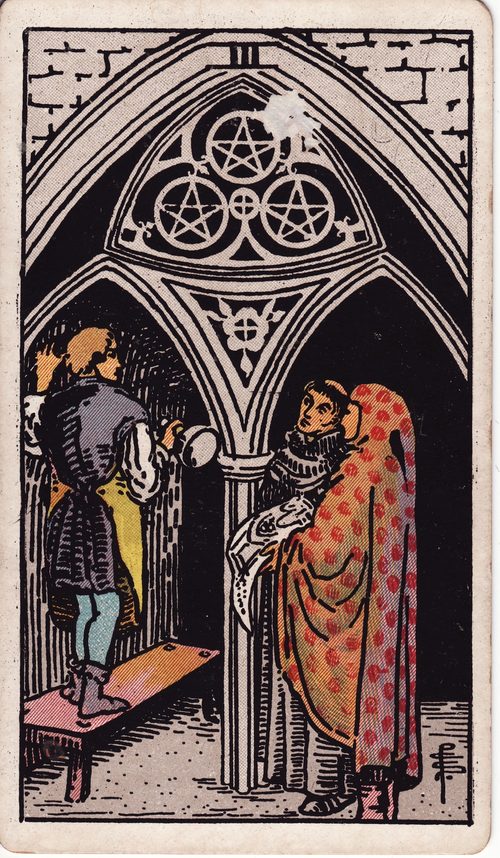 星币三（Three of Pentacles）· rider-waite