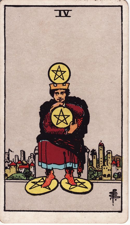 星币四（Four of Pentacles）· rider-waite