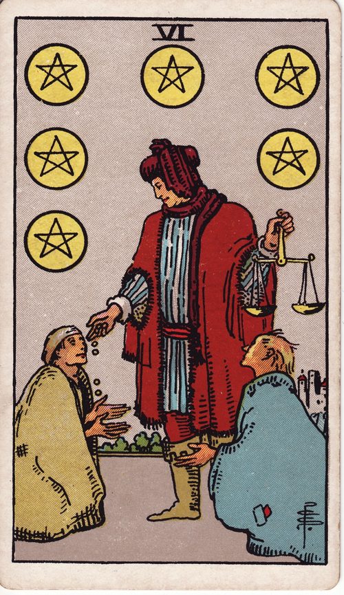 星币六（Six of Pentacles）· rider-waite