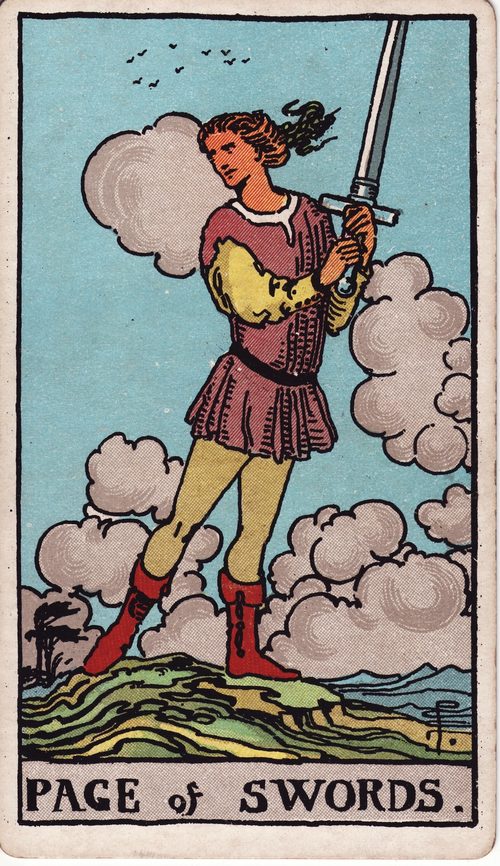 宝剑侍从（Page of Swords）· rider-waite