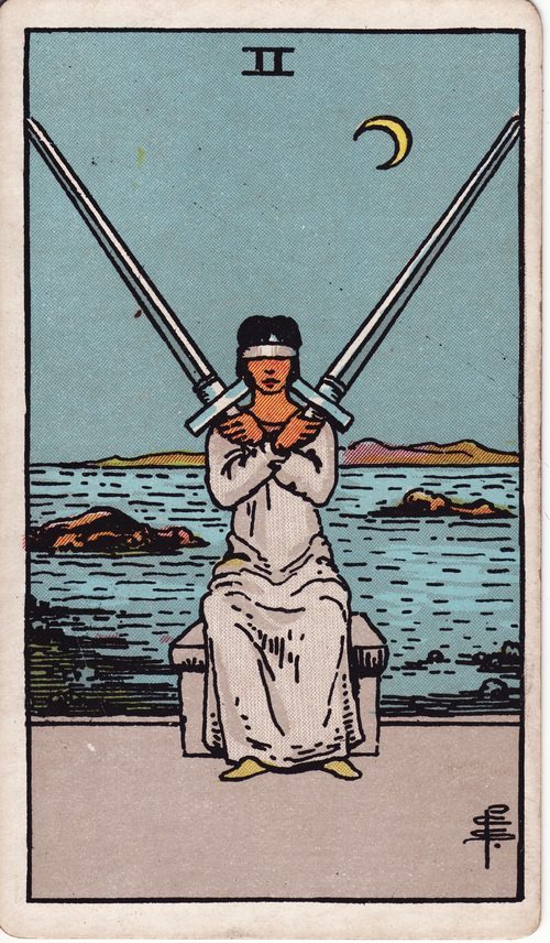 宝剑二（Two of Swords）· rider-waite
