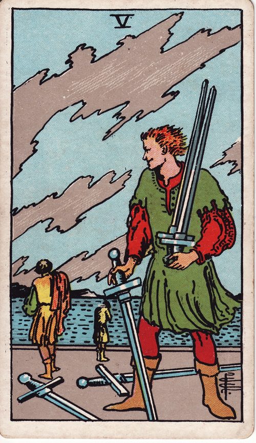 宝剑五（Five of Swords）· rider-waite