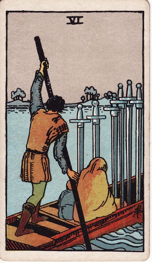 宝剑六（Six of Swords）· rider-waite