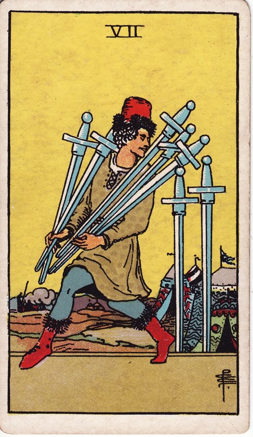 宝剑七（Seven of Swords）· rider-waite
