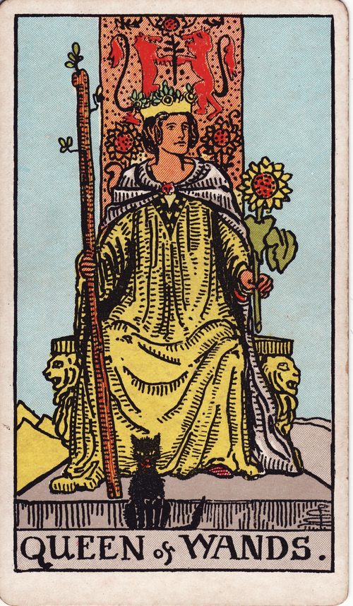 权杖王后（Queen of Wands）· rider-waite