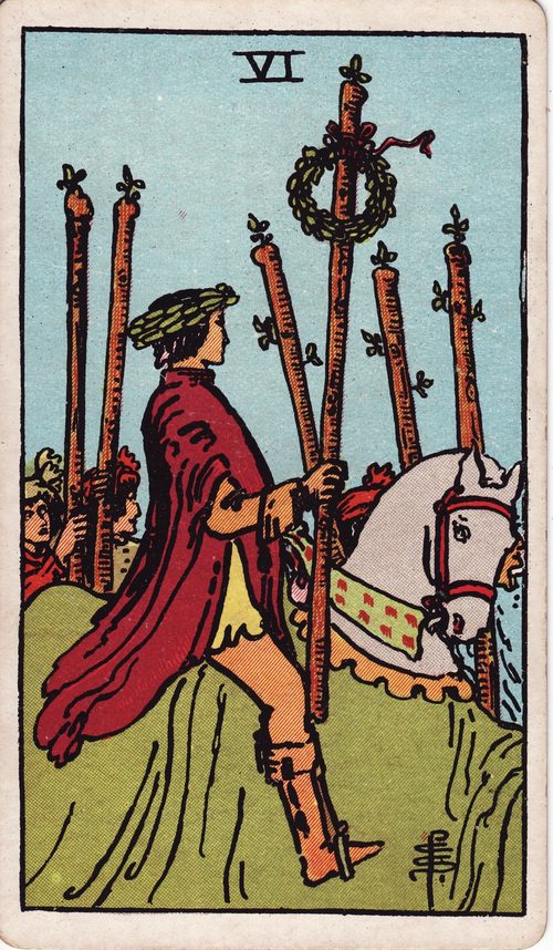权杖六（Six of Wands）· rider-waite
