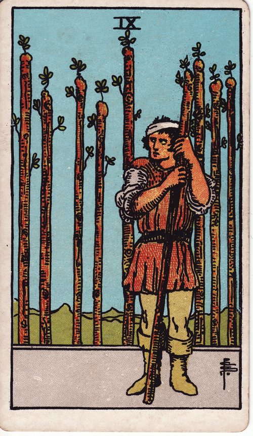 权杖九（Nine of Wands）· rider-waite